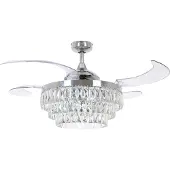 Beacon Lighting Ventilateur de plafond Fanaway Veil avec éclairage, chromé, silencieux - Beacon , Fanaway Veil, Transparent, Salon / séjour, Plastique