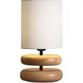 Opviq , 241720, lampe de bureau, crème, CORPS EN BOIS, 15 x 15 x 35 cm