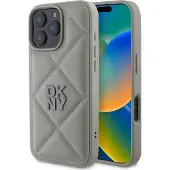 DKNY Quilted Stack Backcover (Apple iPhone 16 Pro Max), Coque pour téléphone portable, Gris