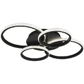 TRIO Plafonnier LED CIRES 27 W, 4000 K, 3400 lm, métal noir, dimensions : 8 x 65 x 49 cm, IP20, RL