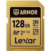 Lexar Sdxc Pro Gold Series Armor Uhs-ii 128gb V60 Ip68 Memory Card Jaune