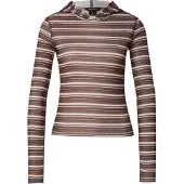 Monki T-shirt marron / orange / rose / blanc