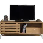 Skye Decor , Lulu 100 - Oak, meuble TV, chêne, 100 % PANNEAUX DE PARTICULES MÉLAMINÉS, 100 x 41 x 50 cm