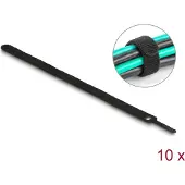 DeLOCK Serre-câbles velcro L 300 x l 12 mm noir 10 pièces (Serre-câbles velcro, 300 mm, 10 pcs)