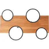 Brilliant Lampe Cheesy LED Plafonnier 55x35cm noir mat/bois Métal/bois brun 28 W LED intégrées