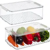 Relaxdays 2x organisateur de frigo, Organisateurs de cuisine, Transparent