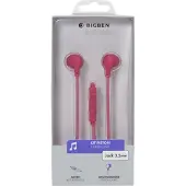 BigBen Interactive Ecouteurs Jack 3.5mm Câble plat Bouton Rose