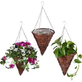 Relaxdays Suspension Plantes Pot De Fleurs Plantes Suspendues Lot De 3 Support Plantes Set
