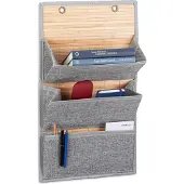 Relaxdays Organisateur en bambou suspendu avec motif de jute (34 cm, 29.50 l, 1x)