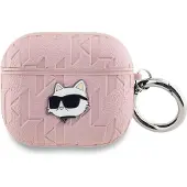 Karl Lagerfeld Monogram Choupette Head Case pour Airpods 3 - Rose