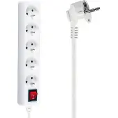 Vayox Rallonge VA0309-3 | 3 m | 5 prises | Interrupteur | 10 A | IP20 | Blanc