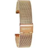 Giewont Armband für Supernova GW330 GWB330-1 Smartwatch – Roségold (20 mm, Mesh), Sangles de montre, Or