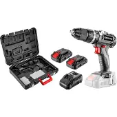 Graphite Kit E+ : Perceuse/visseuse électrique sans balais 18V avec impact, Li-Ion, 13 mm, 2 batteries 2Ah, étui de chargement