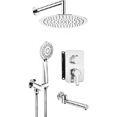 Deante Concealed Shower Set With Bath Spout Bxyy0qam Argenté