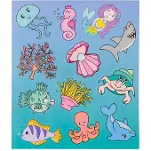 LG-Imports Planche d'autocollants animaux marins