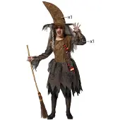 Atosa Costume De Sorcière Maléfique Verte Et Fille