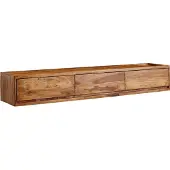 Wohnling Buffet bas "Naihati" en Corps : bois massif de sheesham, revêtu d'un vernis transparent Dos : MDF en brun avec 3 tiroirs. Dimensions (L/H/P) 160x25x35 cm