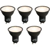 LUEDD Lot de 5 Lampe LED GU10 noire 7W 610 lm 3000K