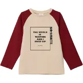 s.Oliver T-Shirt beige / rouge rubis / noir