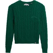 Superdry pour femme. W6110685A Essentials Pull Slim vert (L), Casuel, Acrylique