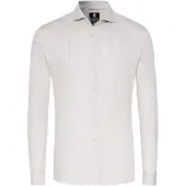 Desoto Essential Chemise Hai Piqué Rayé Beige taille 42