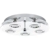 No name LED plafonnier Cabo Round 5x3w - 3000K - 35cm chromé