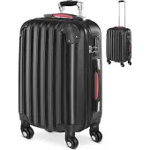 Monzana Valise rigide noire M 34L 33,5x21x50cm bagage avec cadenas