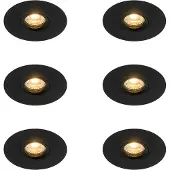 QAZQA Lot de 6 Spot encastrable moderne noir 12 cm - Buco