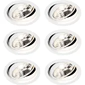 QAZQA Lot de 6 Spot encastrable moderne blanc réglable - Chuck 111