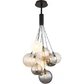 Globo Lighting Suspension noire Ballgi verre