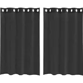 vidaXL Voile Rideaux avec œillets 2 pcs. noir 140x175 cm