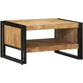 vidaXL Table basse 70x50x38 cm Bois massif rugueux Mango