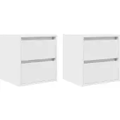 vidaXL Tables de chevet murales 2 pcs blanc 38x34x40 cm
