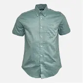 Ben Sherman Chemises à Manches Courtes Oxford Homme Vert Chiné