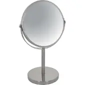 Spirella miroir de maquillage miroir à poser miroir de salle de bain "Sydney" grossissement 2x - Ø 17cm - argent mat