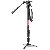 Manfrotto Monopode vidéo fluide Element MII Noir et Rouge avec Rotule