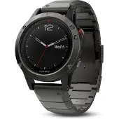 Garmin - Smartwatch - fenix 5 Saphir Slate Gray Métal - 010-01688-21