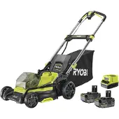 Ryobi Tondeuse à gazon sans fil2x18V4Ah, largeur de coupe 40 cm (Fonctionnement sur batterie, Fonctionnement sur piles)