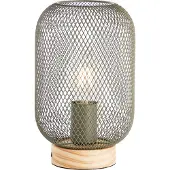 Brilliant Lampe de table verte Giada avec du bois