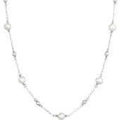 Elli Chaîne argent / blanc perle
