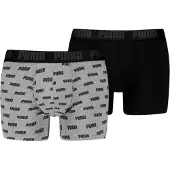 Puma Lot De 2 Caleçons Puma Homme, Vêtements, Middle Grey Melange/Noir, 4