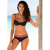 LASCANA Bas de bikini éosine / noir / blanc