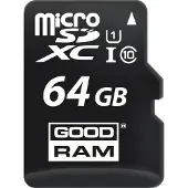 Goodram 64GB Micro SDXC Karte Class 10 UHS-1 + Adaptateur SD