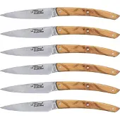 Laguiole Jean Dubost Set 6 pcs. couteau, bois d'olivier