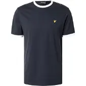 Lyle & Scott T-Shirt 'Ringer' bleu marine / jaune / blanc