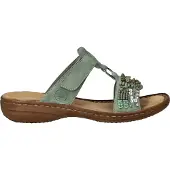 Rieker Chaussures de dame , sandales, confortables, vertes, pour le temps libre