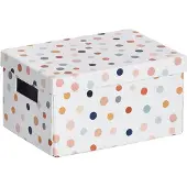 Zeller 14474 Dots Aufbewahrungsbox weiß, mit Punkten 18,0 cm x 25,0 cm x