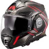 LS2 FF901 Advant X Carbon Future II, casque modulaire ,Noir/Gris/Rouge ,M