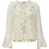 Salsa Jeans 21010415 Regular Fit 3/4 Sleeve Blouse Beige XL Femme
