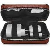 WOOLNUT Organiseur Leather Tech -tarvikelaukku, konjakki, Accessoires de voyage, Marron